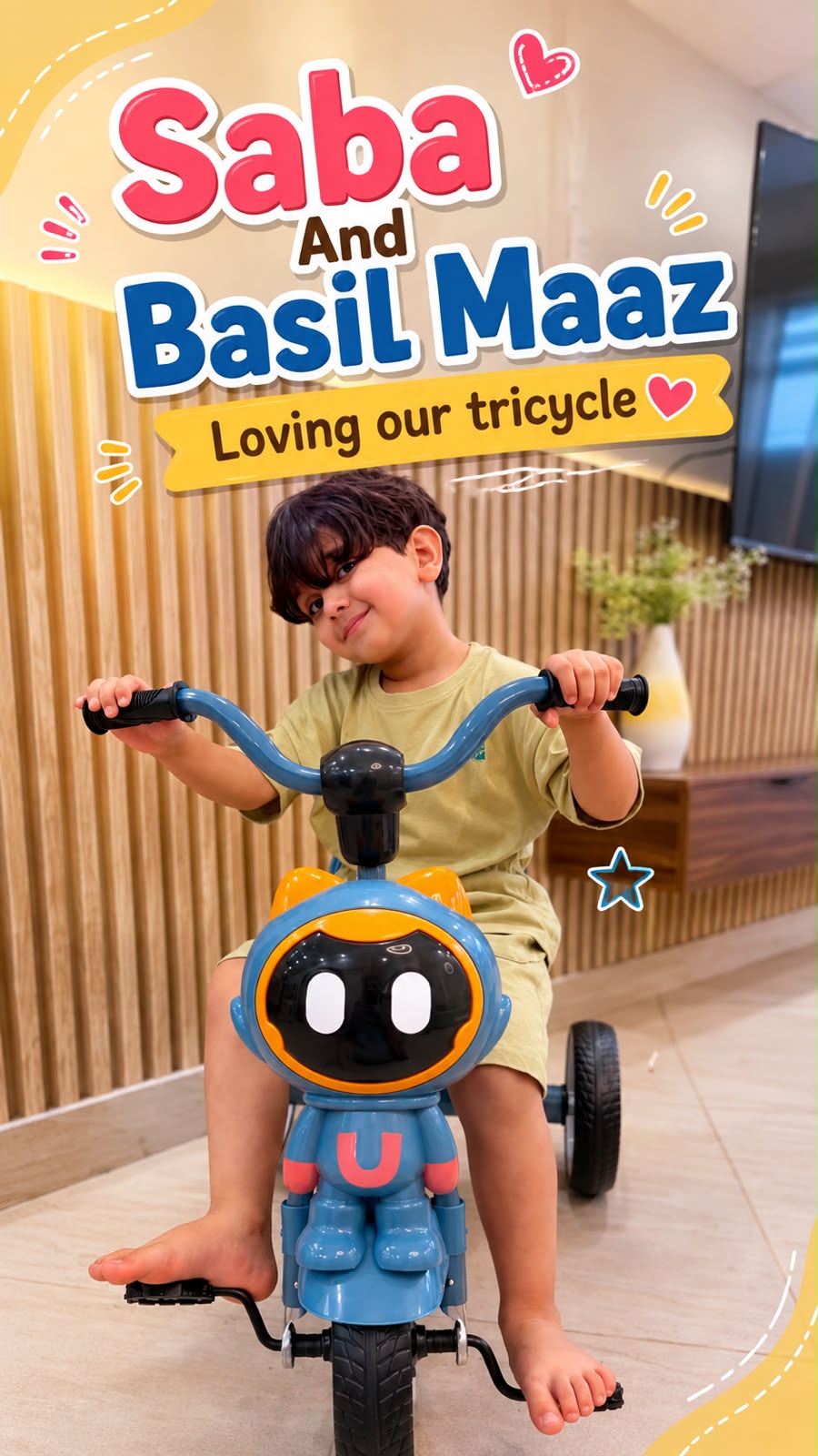 Saba and Basil Maaz loving their MAMAKIDS tricycle